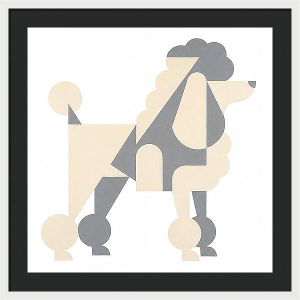 Poodle In Minimalist Style