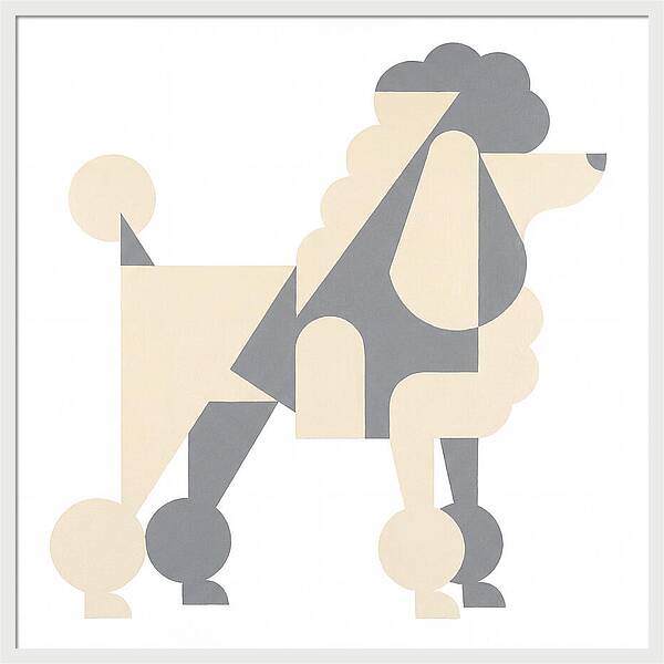 Poodle In Minimalist Style