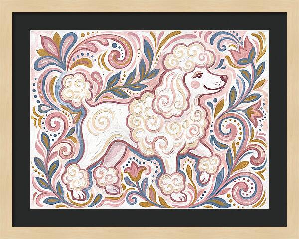 Poodle In Whimsical Floral