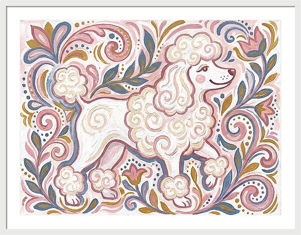 Poodle In Whimsical Floral