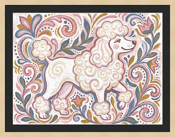 Poodle In Whimsical Floral