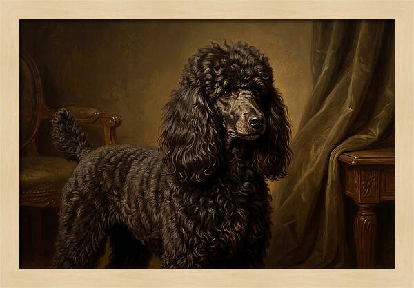 Poodle Portrait In Realism