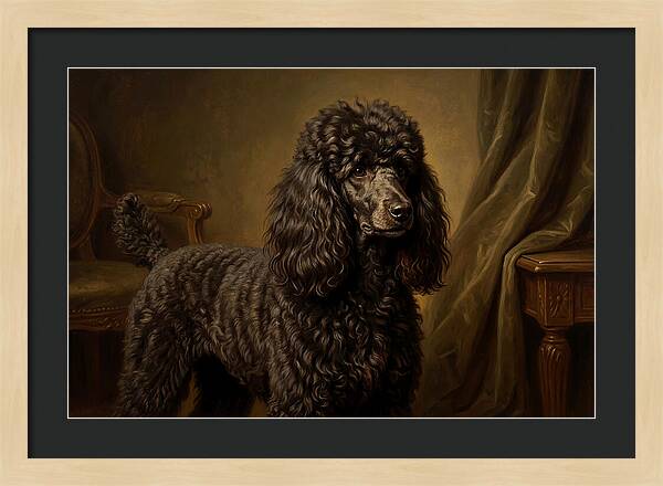 Poodle Portrait In Realism