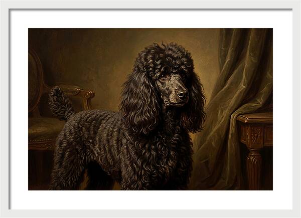 Poodle Portrait In Realism