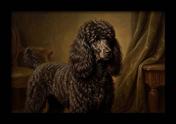 Poodle Portrait In Realism