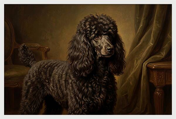 Poodle Portrait In Realism