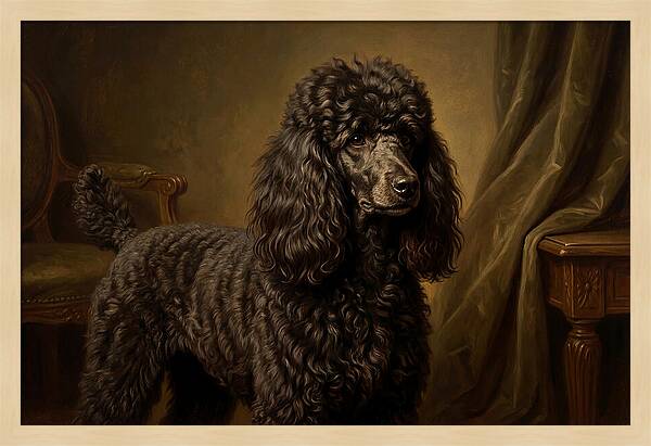 Poodle Portrait In Realism