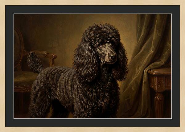Poodle Portrait In Realism