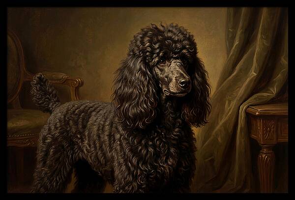 Poodle Portrait In Realism
