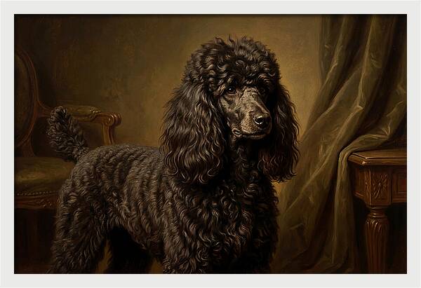Poodle Portrait In Realism