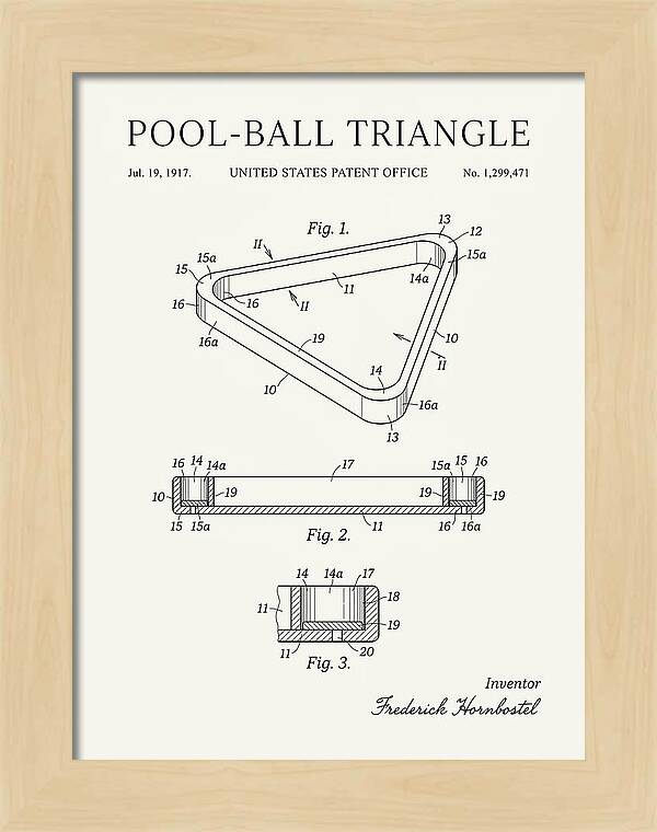 Pool Ball Triangle Minimalist Patent Us1299471a