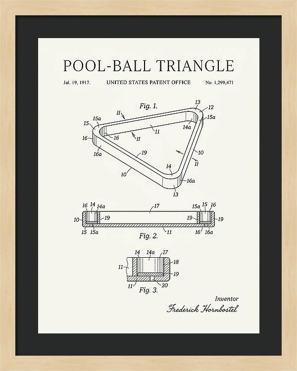 Pool Ball Triangle Minimalist Patent Us1299471a