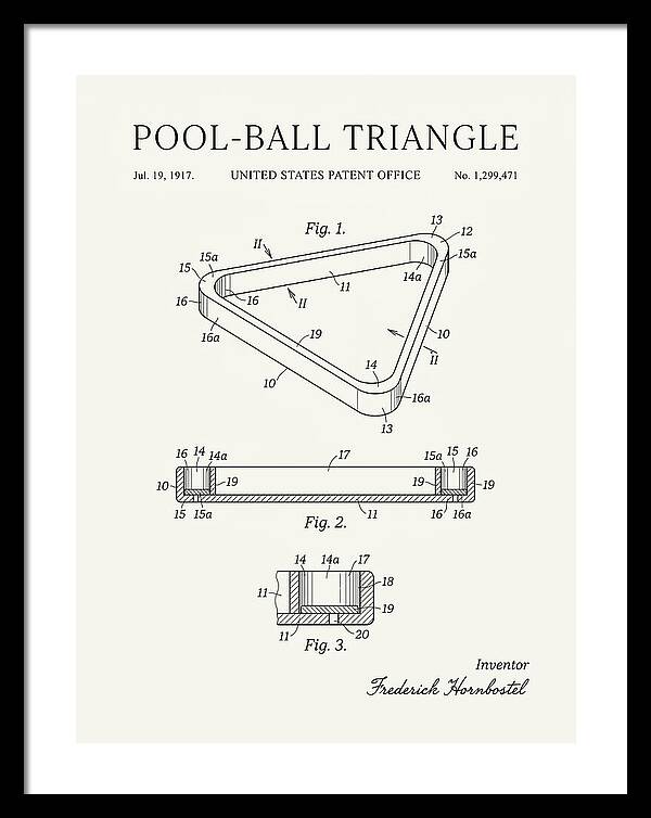 Pool Ball Triangle Minimalist Patent Us1299471a