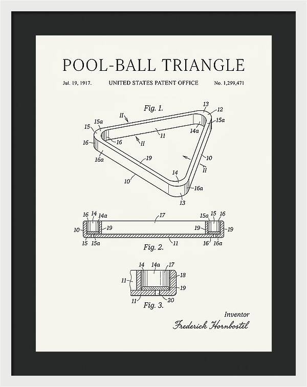 Pool Ball Triangle Minimalist Patent Us1299471a