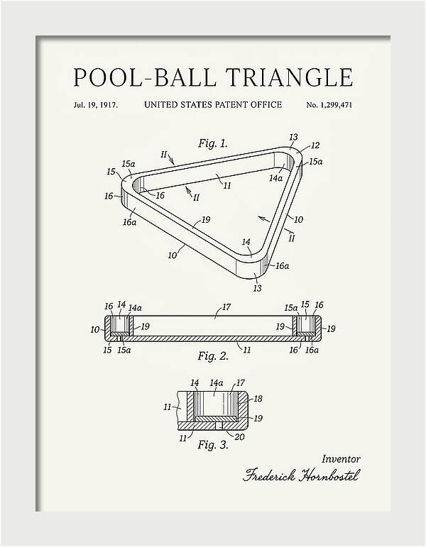 Pool Ball Triangle Minimalist Patent Us1299471a