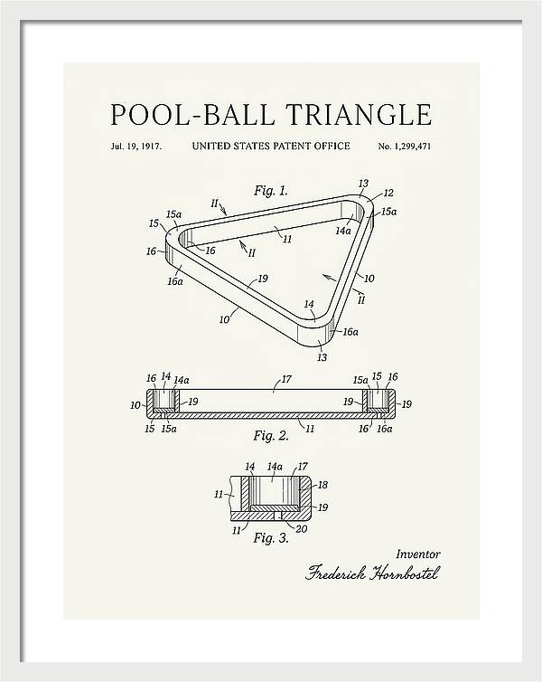 Pool Ball Triangle Minimalist Patent Us1299471a