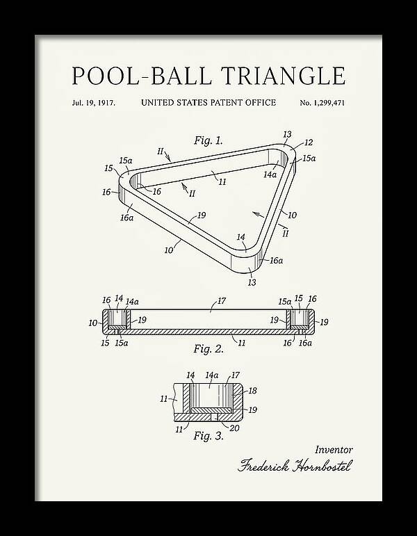 Pool Ball Triangle Minimalist Patent Us1299471a