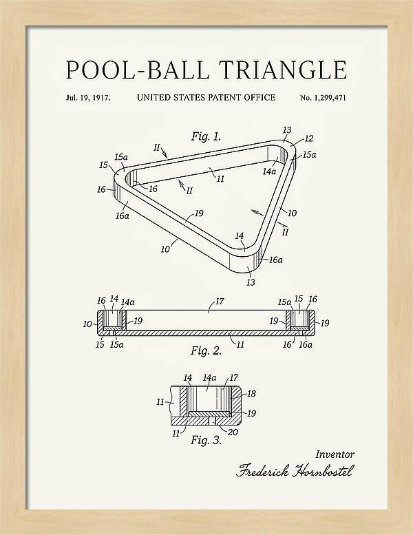 Pool Ball Triangle Minimalist Patent Us1299471a