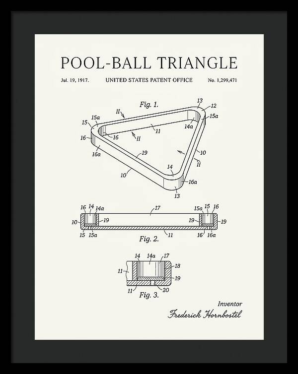 Pool Ball Triangle Minimalist Patent Us1299471a