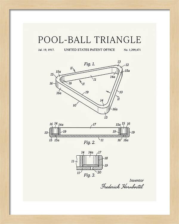 Pool Ball Triangle Minimalist Patent Us1299471a