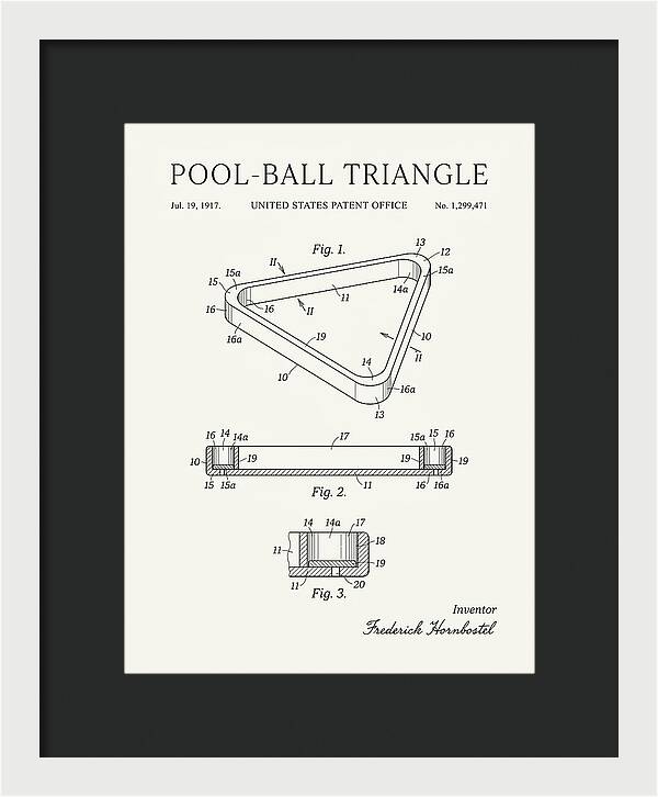 Pool Ball Triangle Minimalist Patent Us1299471a