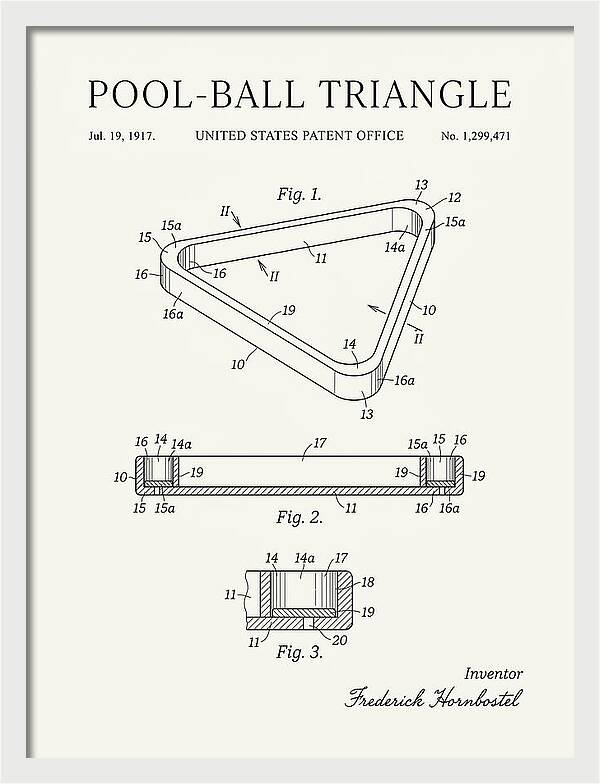 Pool Ball Triangle Minimalist Patent Us1299471a
