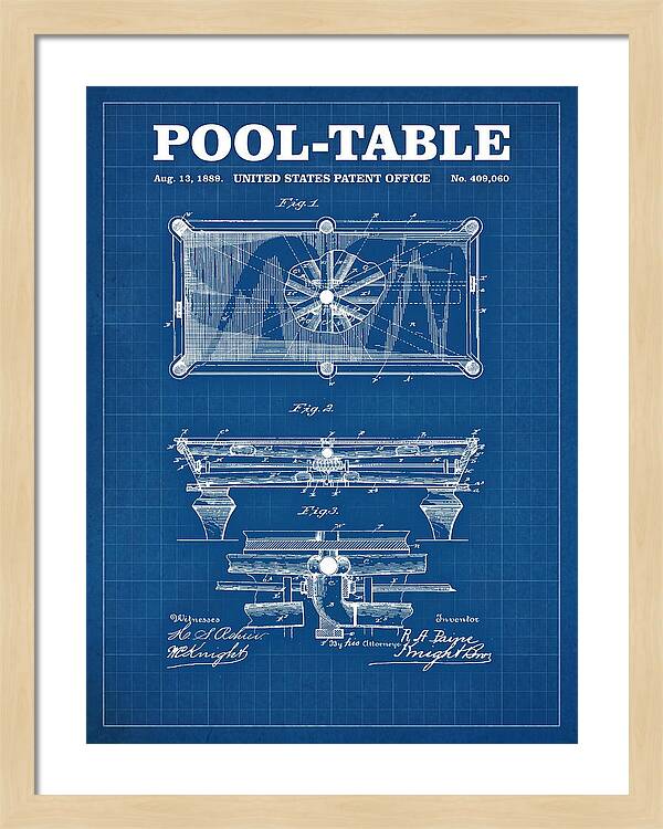 Pool Table Blueprint Patent Us409060a