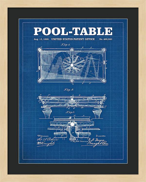 Pool Table Blueprint Patent Us409060a