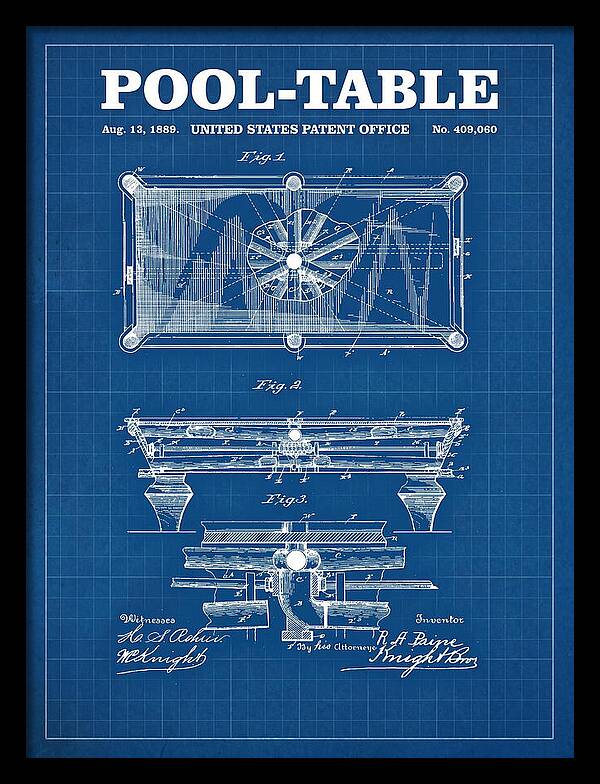 Pool Table Blueprint Patent Us409060a