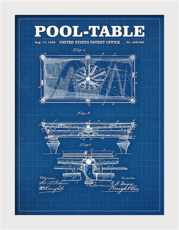 Pool Table Blueprint Patent Us409060a