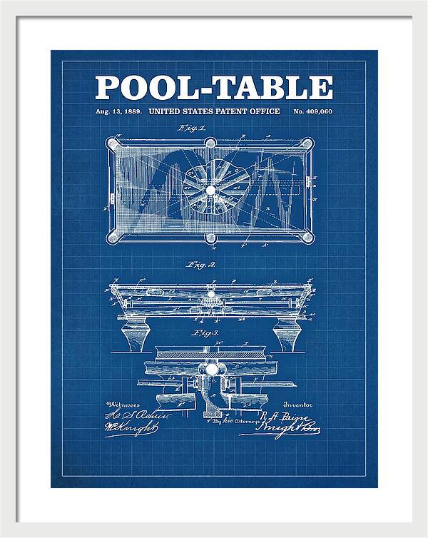 Pool Table Blueprint Patent Us409060a