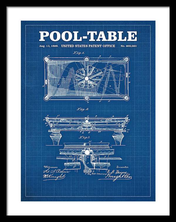 Pool Table Blueprint Patent Us409060a