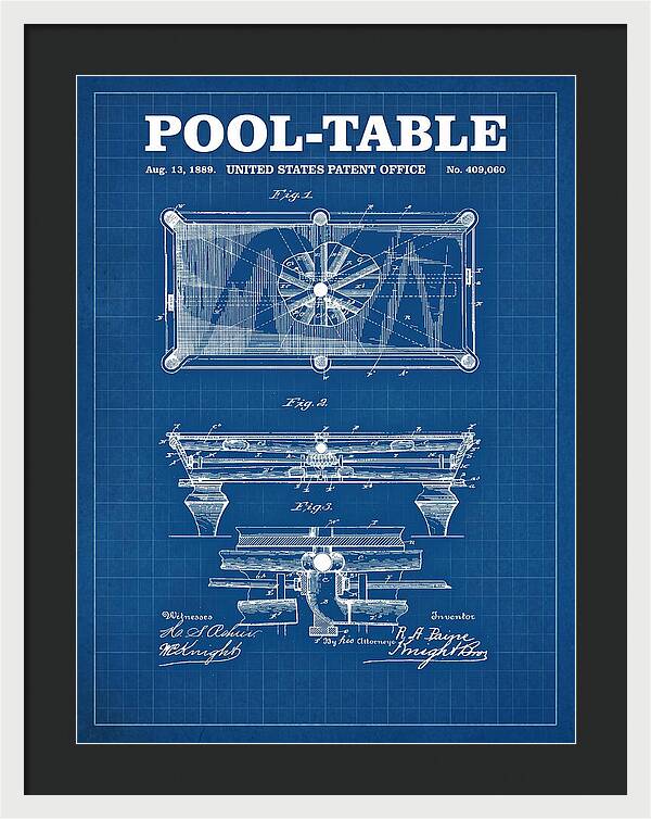Pool Table Blueprint Patent Us409060a