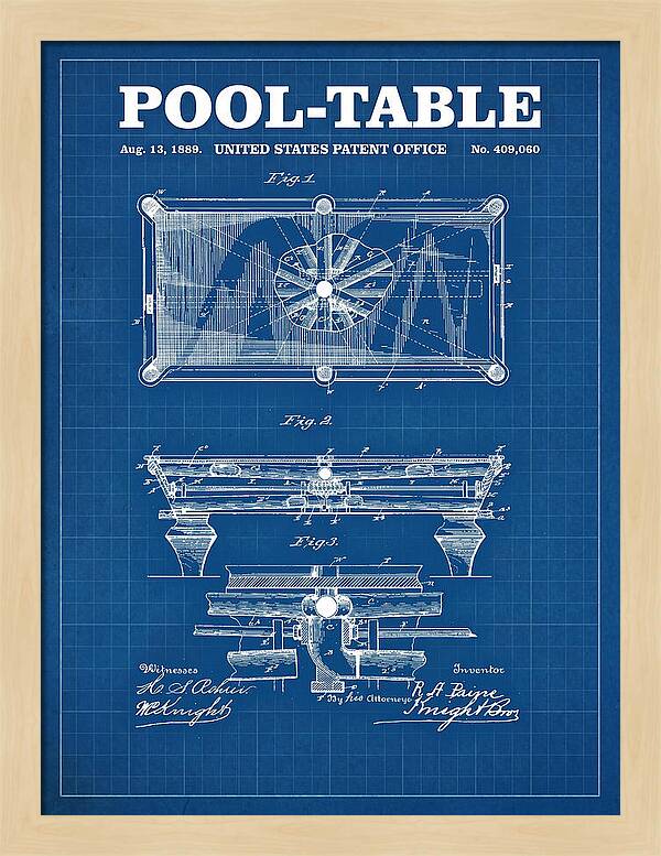 Pool Table Blueprint Patent Us409060a