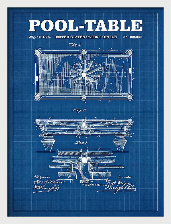 Pool Table Blueprint Patent Us409060a