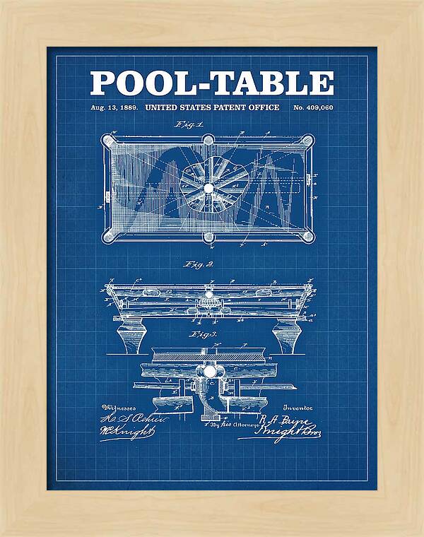 Pool Table Blueprint Patent Us409060a