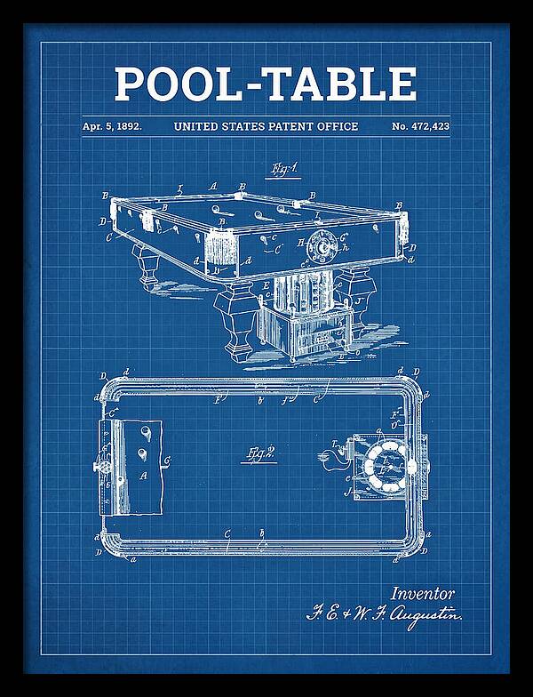 Pool Table Blueprint Patent Us472423a