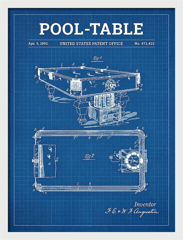 Pool Table Blueprint Patent Us472423a