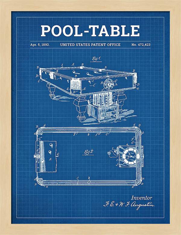 Pool Table Blueprint Patent Us472423a