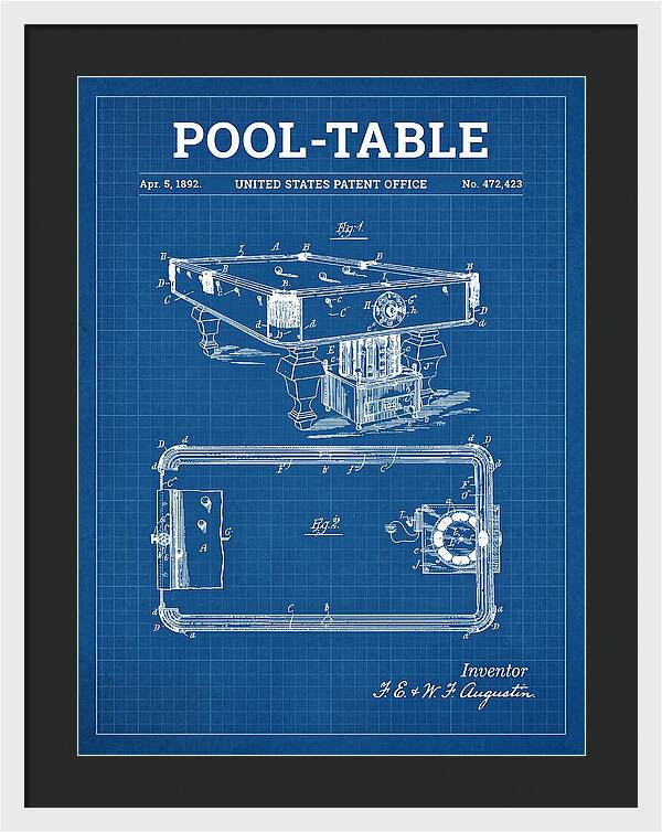 Pool Table Blueprint Patent Us472423a