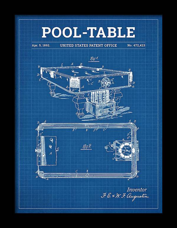 Pool Table Blueprint Patent Us472423a