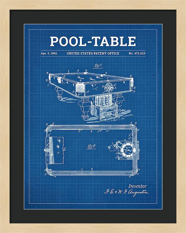 Pool Table Blueprint Patent Us472423a