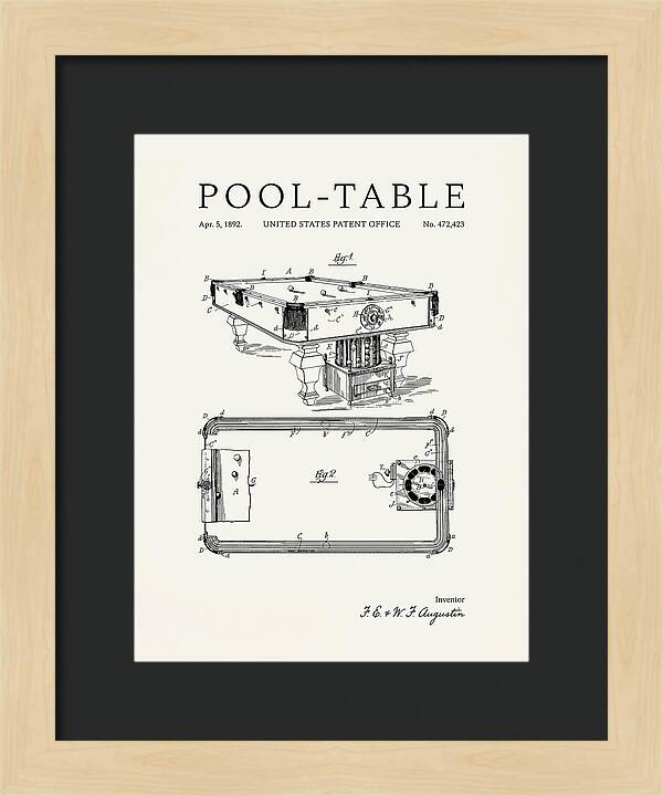 Pool Table Minimalist Patent Us472423a