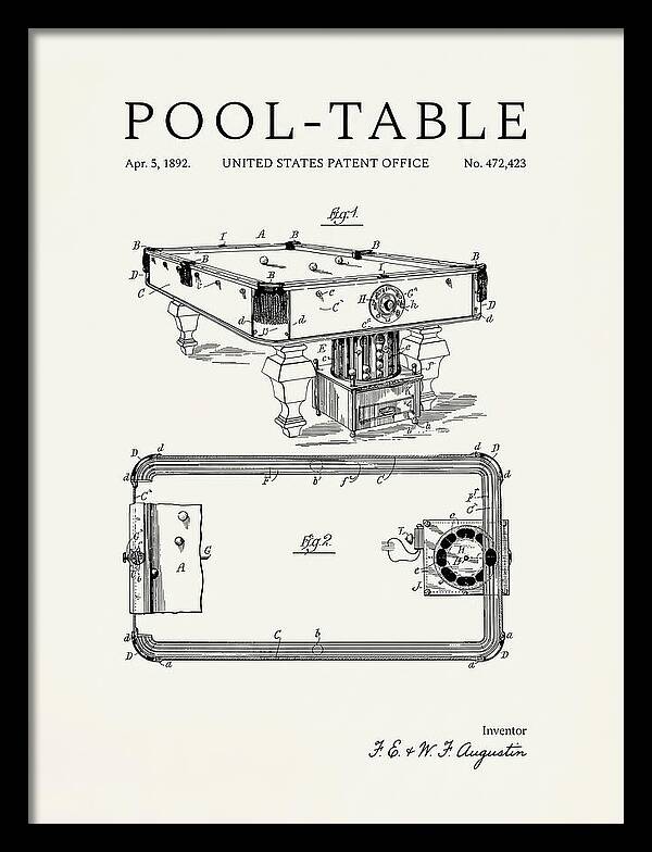 Pool Table Minimalist Patent Us472423a