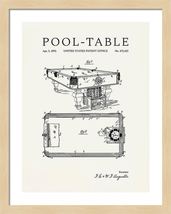 Pool Table Minimalist Patent Us472423a
