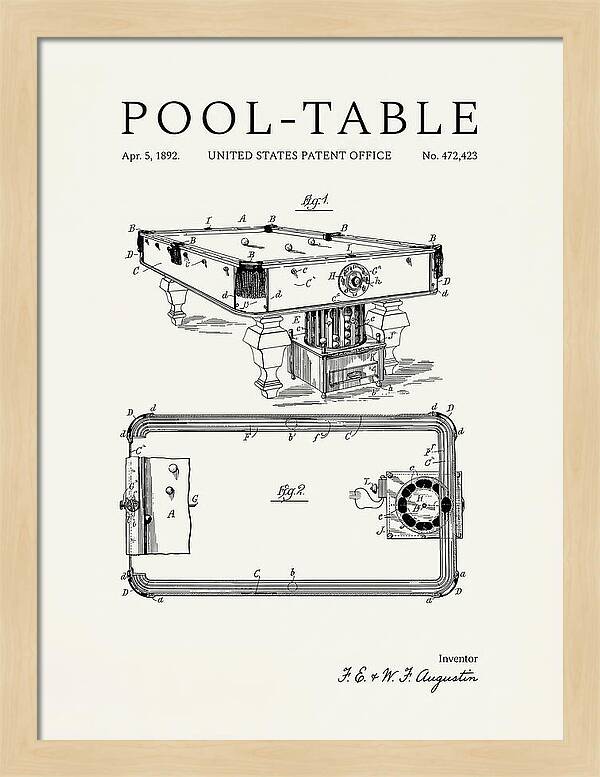 Pool Table Minimalist Patent Us472423a