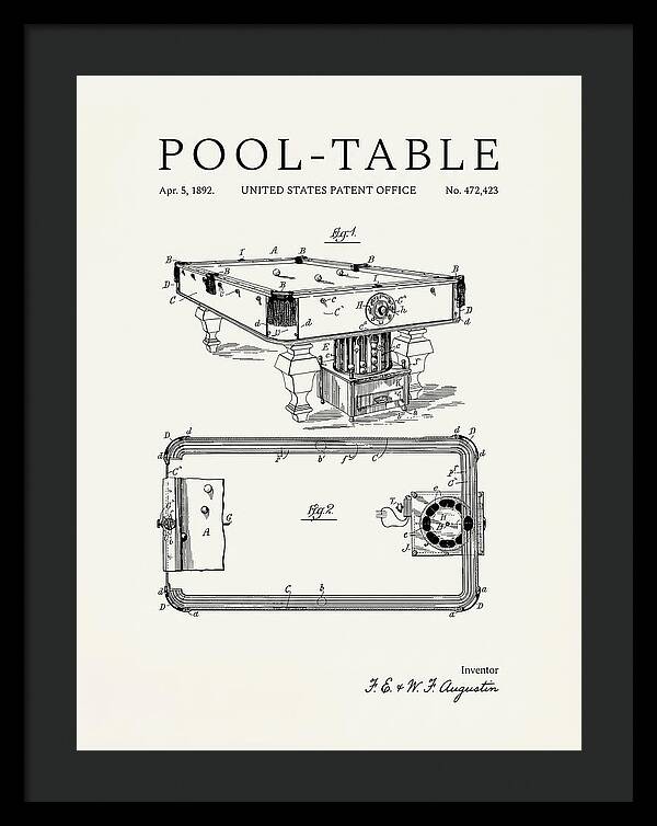 Pool Table Minimalist Patent Us472423a