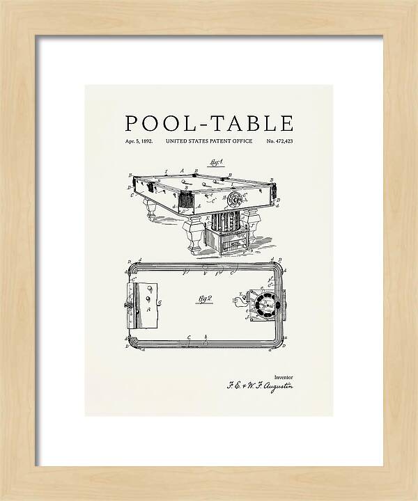 Pool Table Minimalist Patent Us472423a
