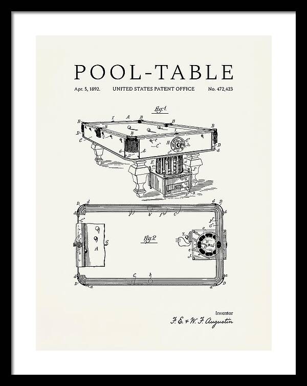 Pool Table Minimalist Patent Us472423a