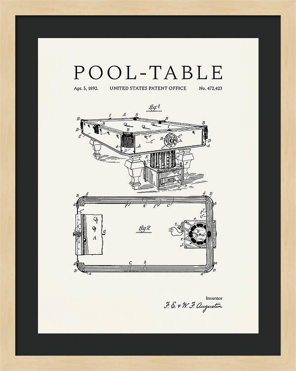 Pool Table Minimalist Patent Us472423a